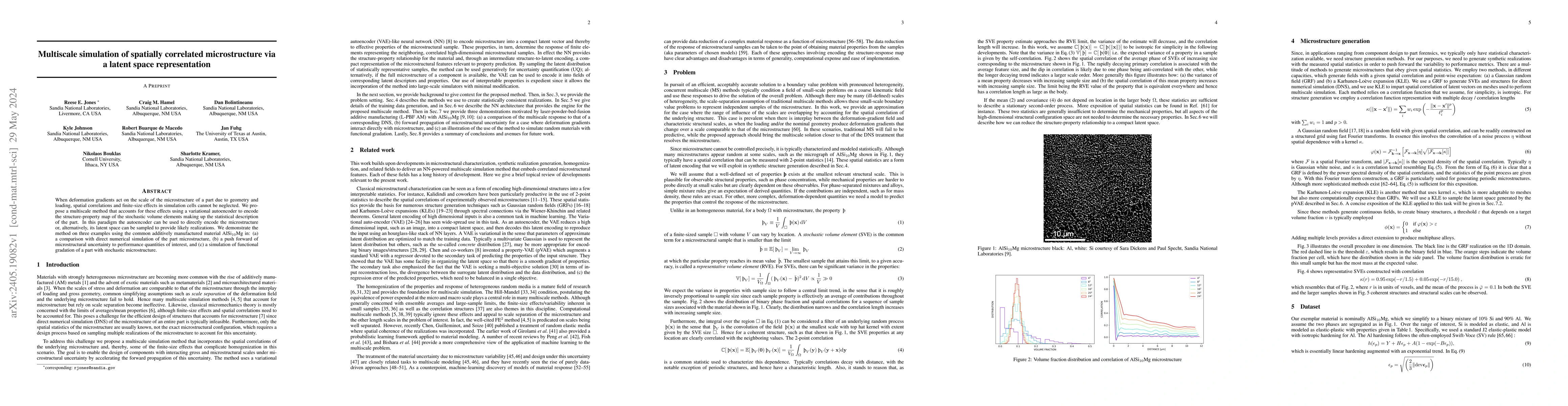 Thumbnail for Multiscale simulation of spatially correlated microstructure via a
  latent space representation