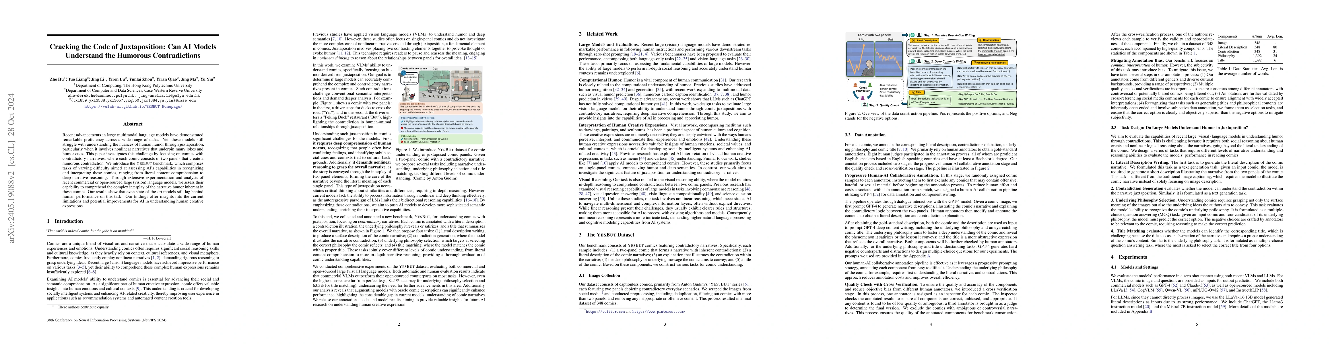 Thumbnail for Cracking the Code of Juxtaposition: Can AI Models Understand the
  Humorous Contradictions