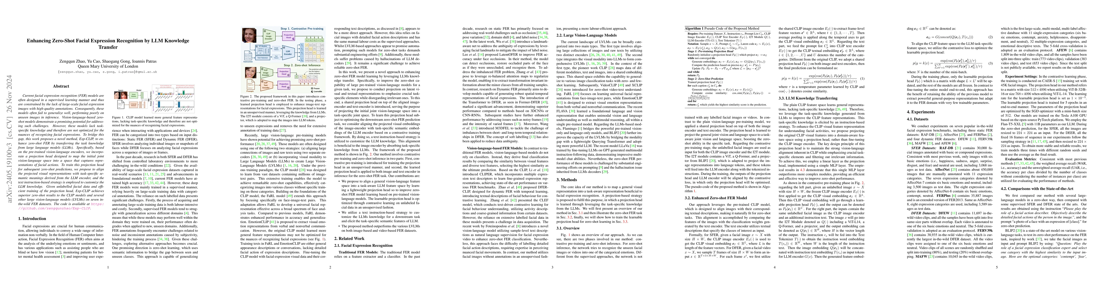 Thumbnail for Enhancing Zero-Shot Facial Expression Recognition by LLM Knowledge
  Transfer