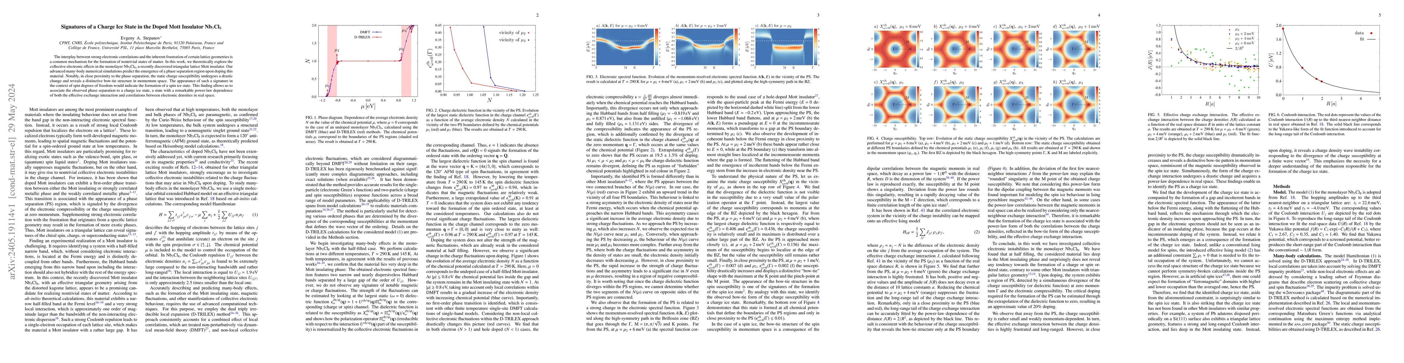 Thumbnail for Signatures of a Charge Ice State in the Doped Mott Insulator
  Nb$_3$Cl$_8$
