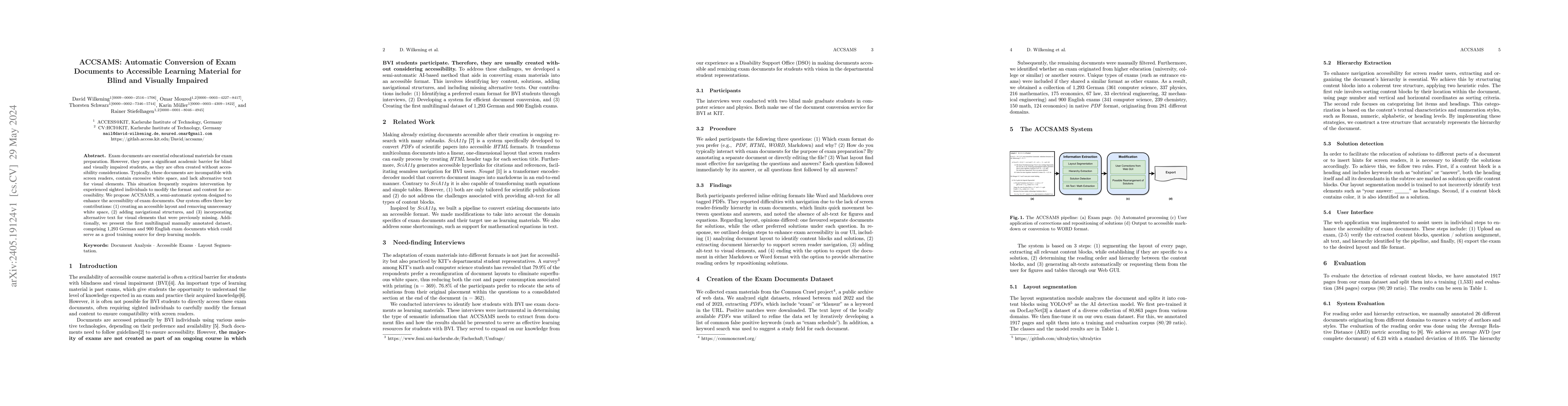 Thumbnail for ACCSAMS: Automatic Conversion of Exam Documents to Accessible Learning
  Material for Blind and Visually Impaired