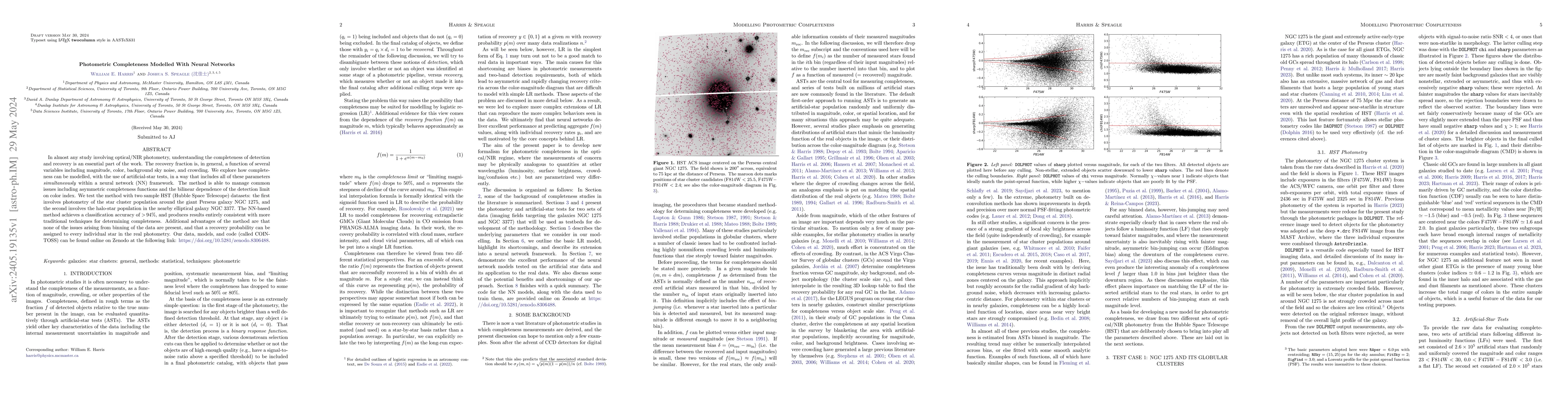 Thumbnail for Photometric Completeness Modelled With Neural Networks