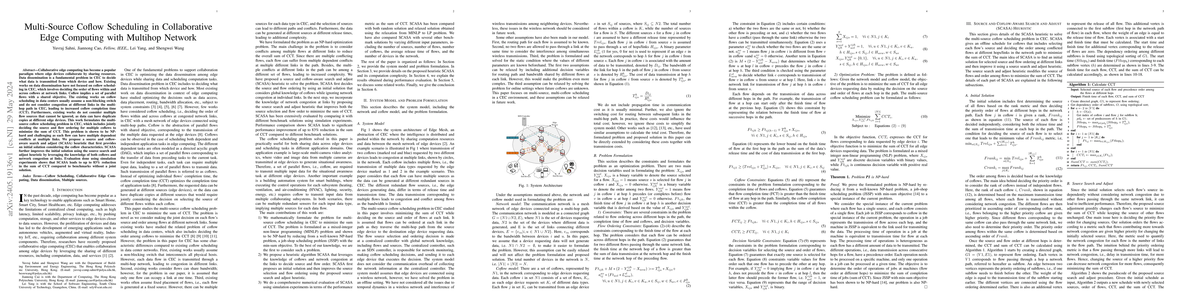 Thumbnail for Multi-Source Coflow Scheduling in Collaborative Edge Computing with
  Multihop Network