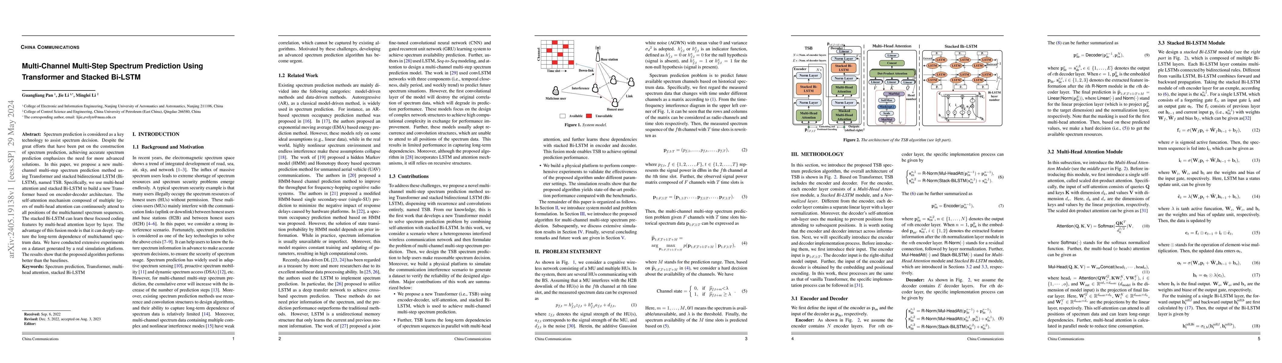 Thumbnail for Multi-Channel Multi-Step Spectrum Prediction Using Transformer and
  Stacked Bi-LSTM