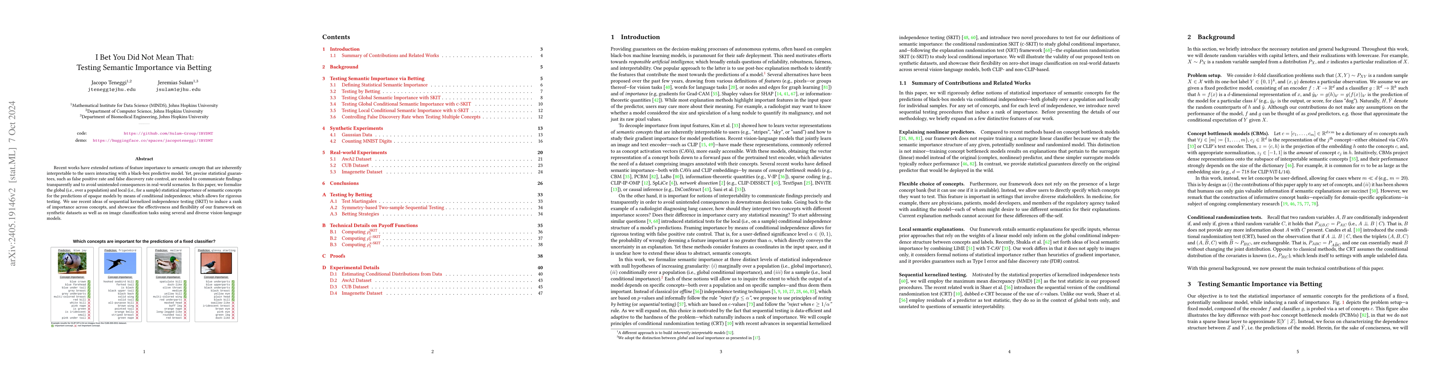 Thumbnail for I Bet You Did Not Mean That: Testing Semantic Importance via Betting