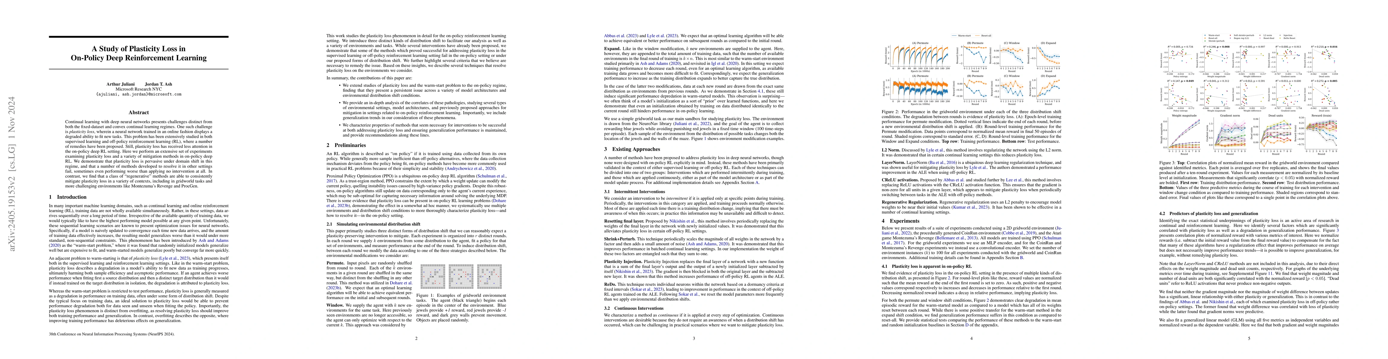 Thumbnail for A Study of Plasticity Loss in On-Policy Deep Reinforcement Learning
