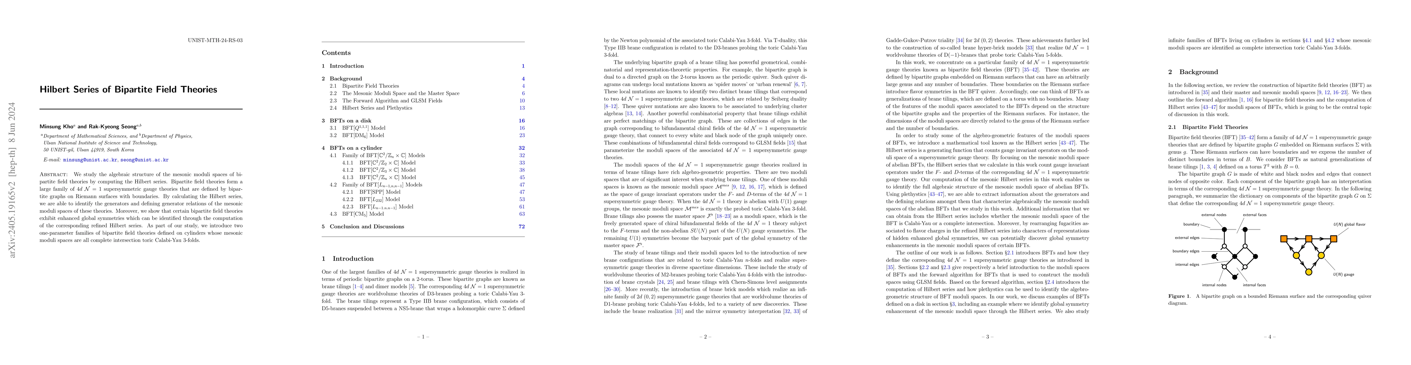Thumbnail for Hilbert Series of Bipartite Field Theories