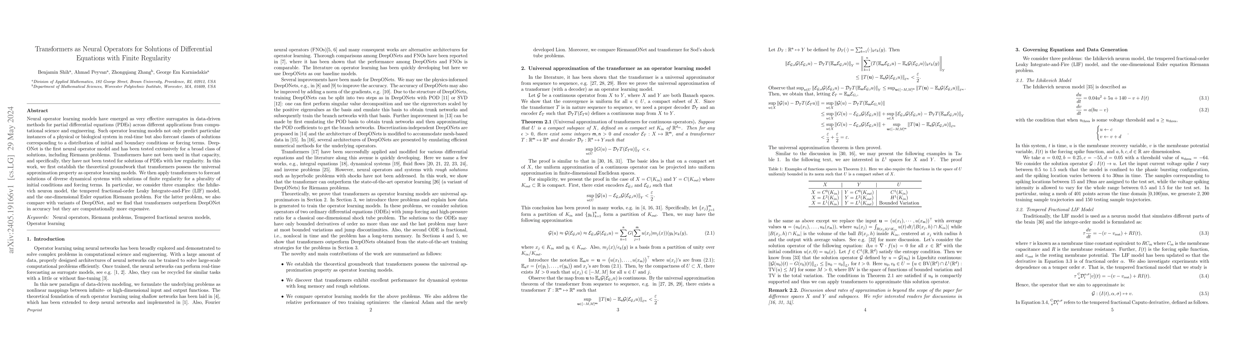 Thumbnail for Transformers as Neural Operators for Solutions of Differential Equations
  with Finite Regularity