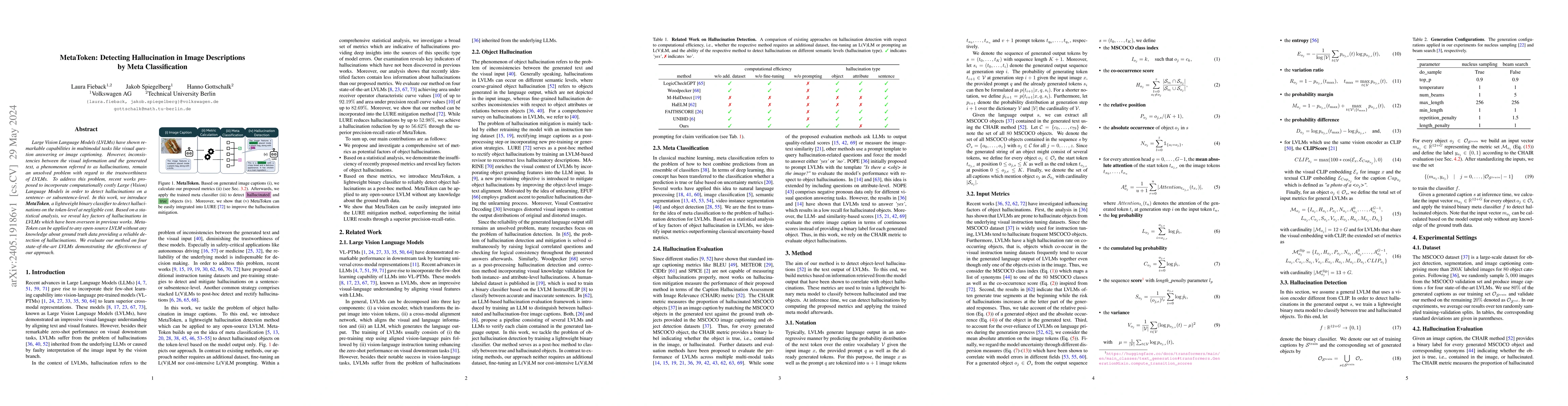 Thumbnail for MetaToken: Detecting Hallucination in Image Descriptions by Meta
  Classification