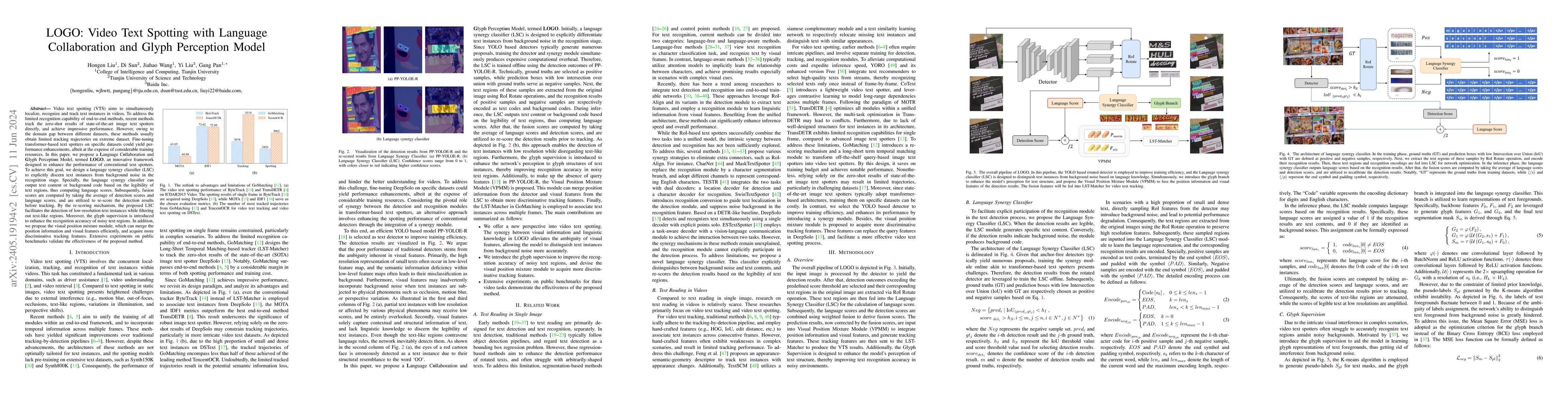 Thumbnail for LOGO: Video Text Spotting with Language Collaboration and Glyph
  Perception Model