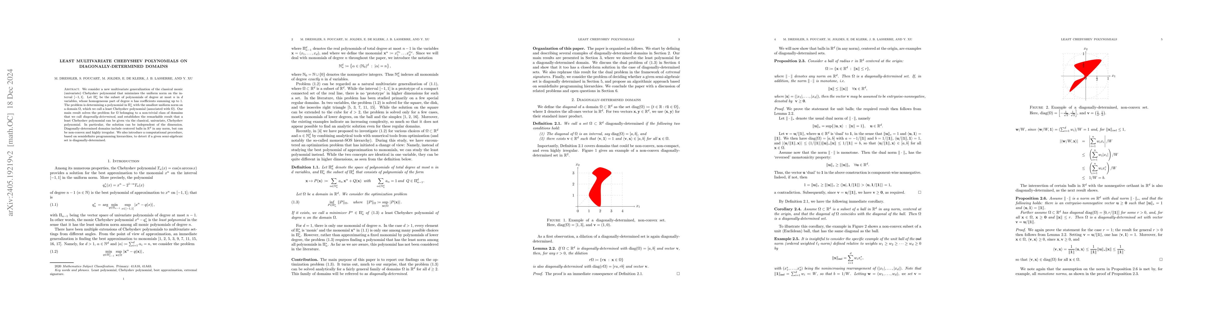 Thumbnail for Least multivariate Chebyshev polynomials on diagonally determined
  domains