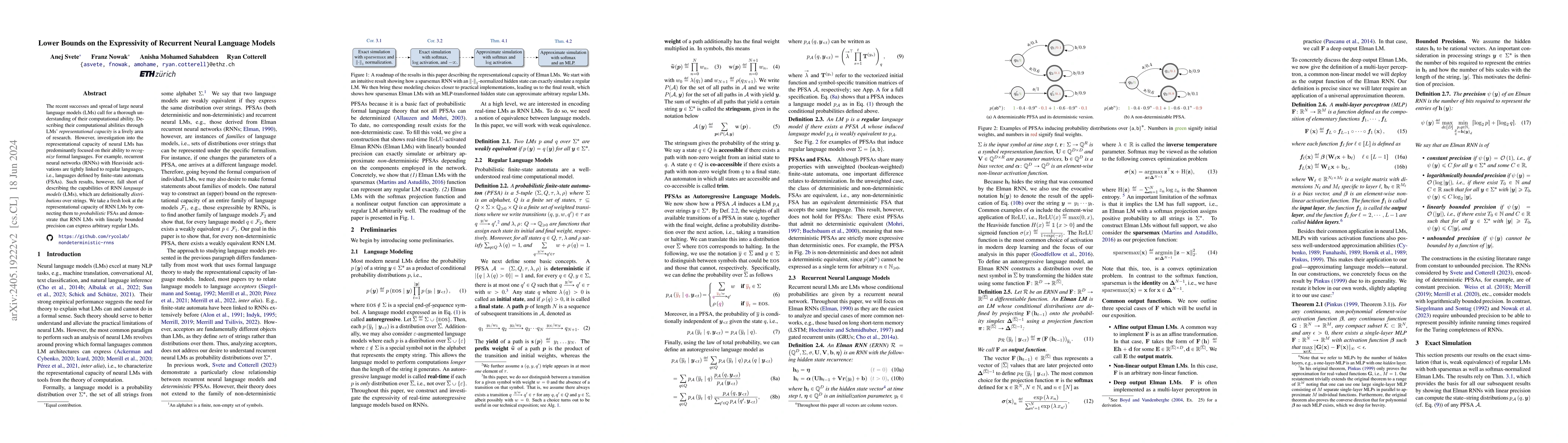 Thumbnail for Lower Bounds on the Expressivity of Recurrent Neural Language Models