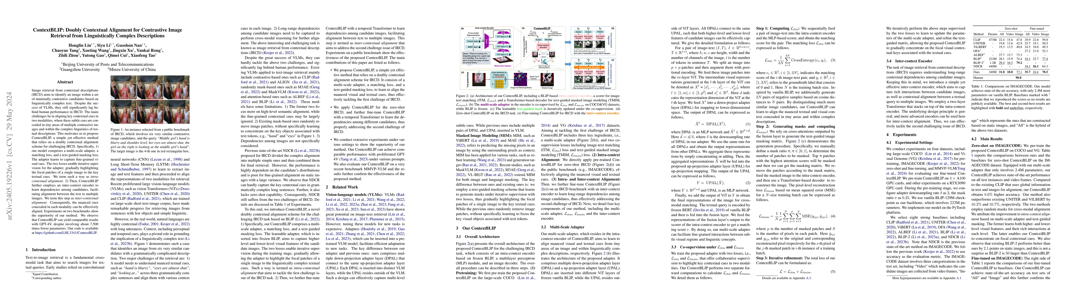 Thumbnail for ContextBLIP: Doubly Contextual Alignment for Contrastive Image Retrieval
  from Linguistically Complex Descriptions