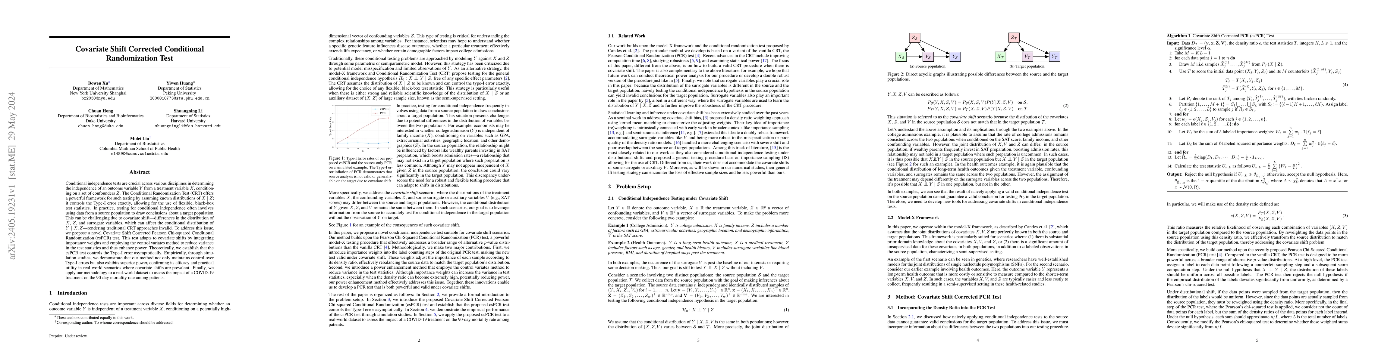 Thumbnail for Covariate Shift Corrected Conditional Randomization Test