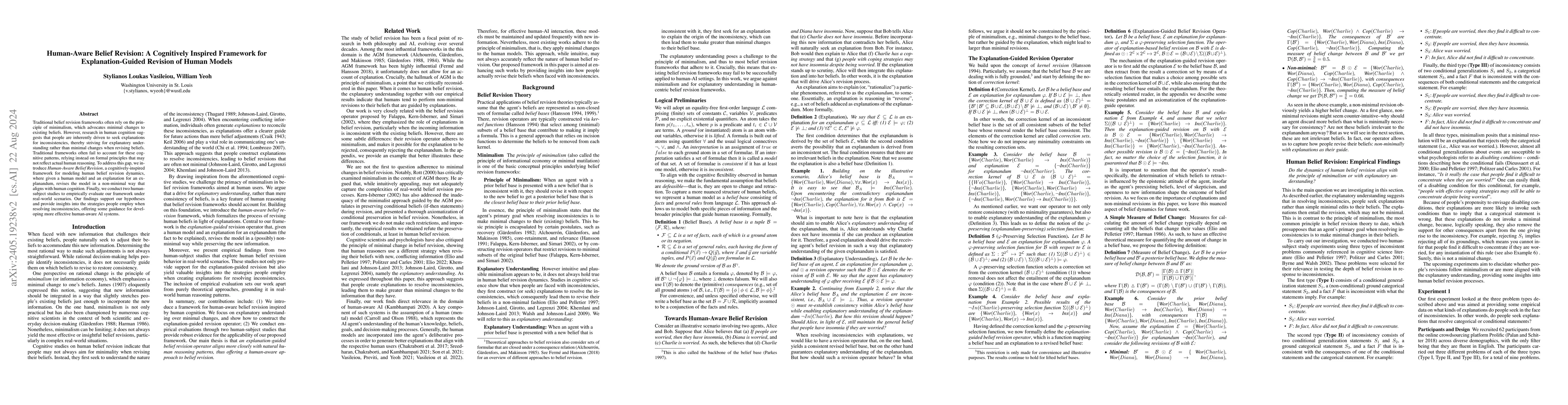 Thumbnail for Explanation-based Belief Revision: Moving Beyond Minimalism to
  Explanatory Understanding