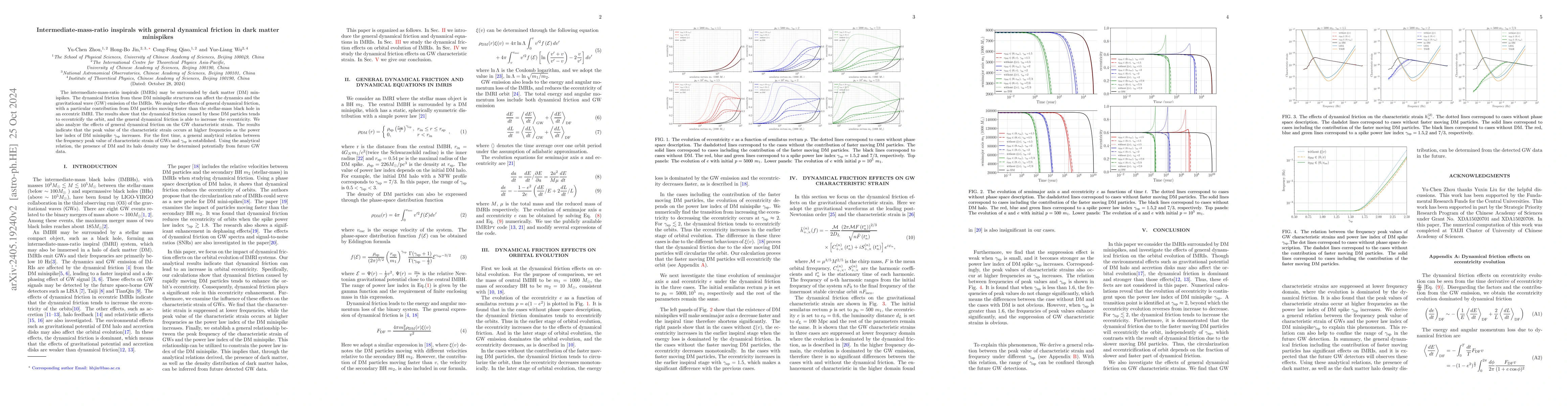 Thumbnail for Intermediate-mass-ratio inspirals with general dynamical friction in
  dark matter minispikes
