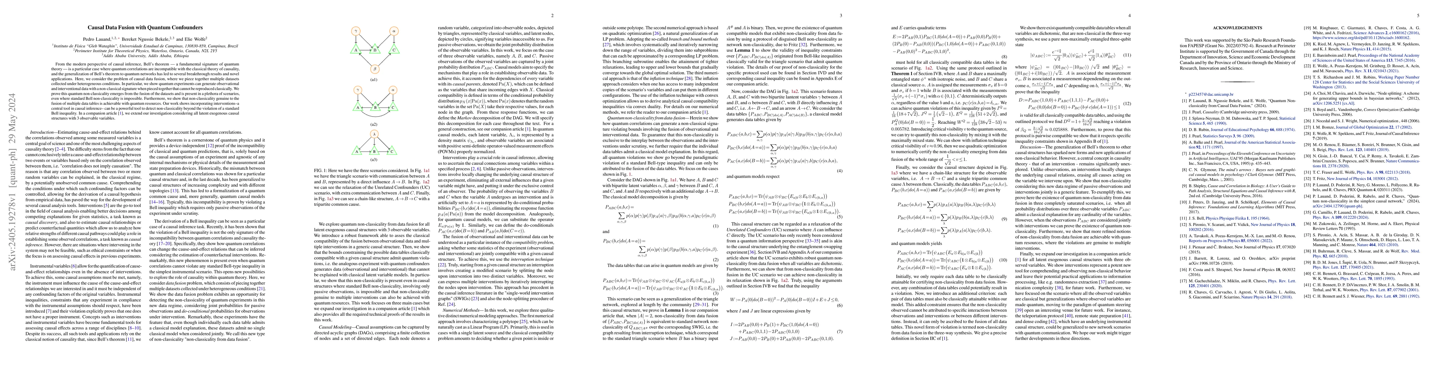 Thumbnail for Causal Data Fusion with Quantum Confounders