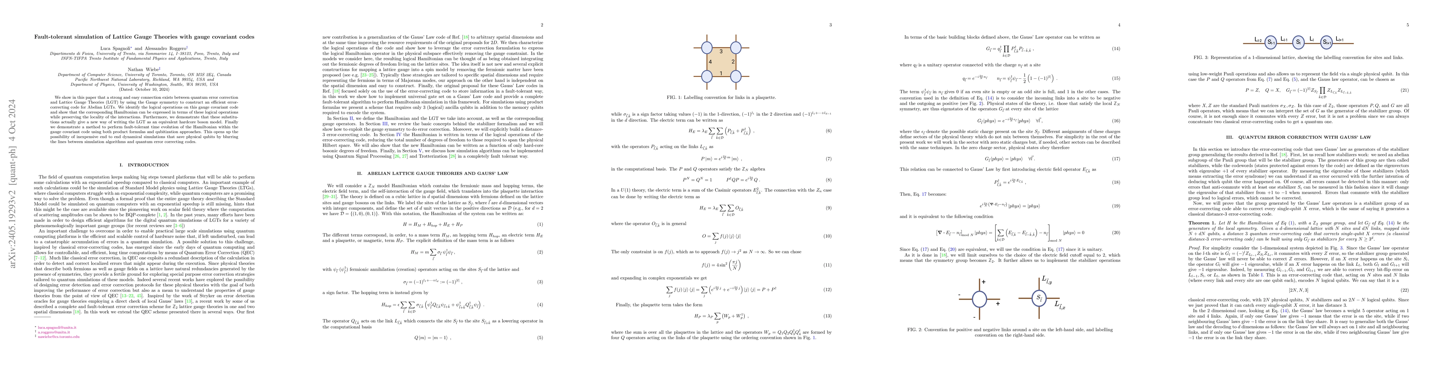 Thumbnail for Fault-tolerant simulation of Lattice Gauge Theories with gauge covariant
  codes