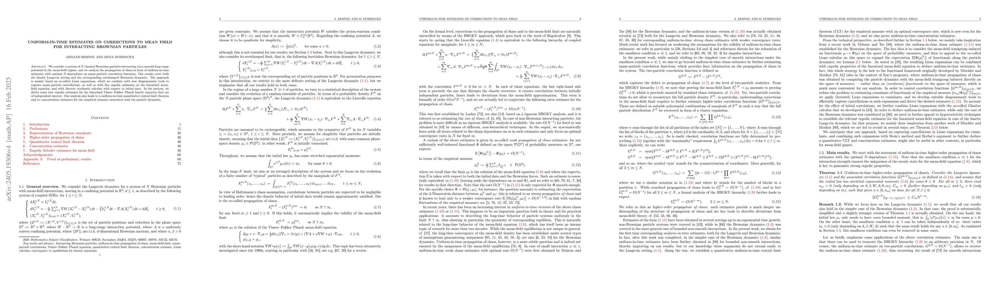 Thumbnail for Uniform-in-time estimates on the size of chaos for interacting Brownian
  particles