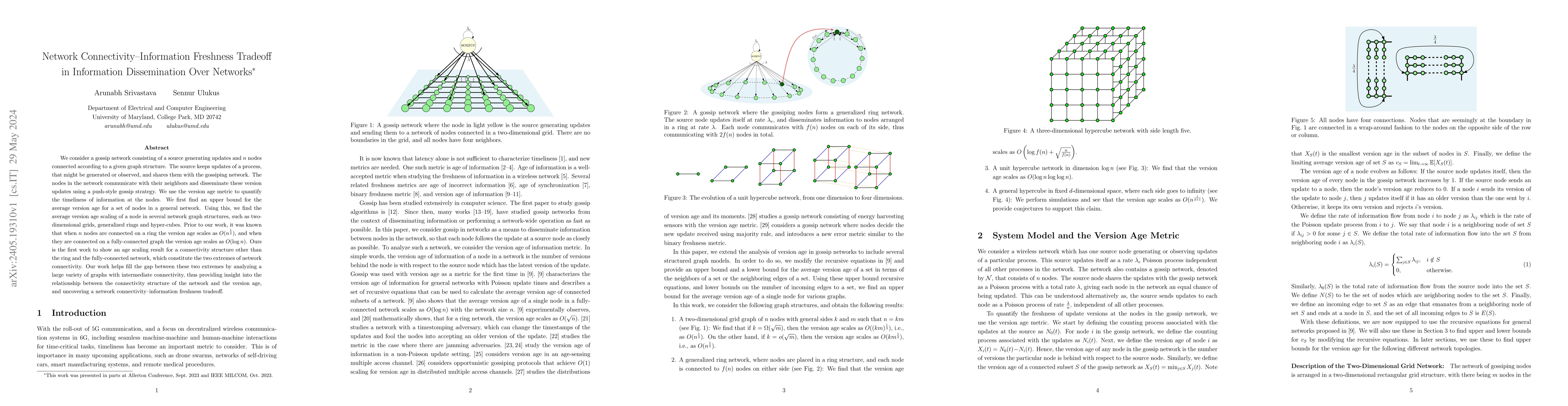 Thumbnail for Network Connectivity--Information Freshness Tradeoff in Information
  Dissemination Over Networks