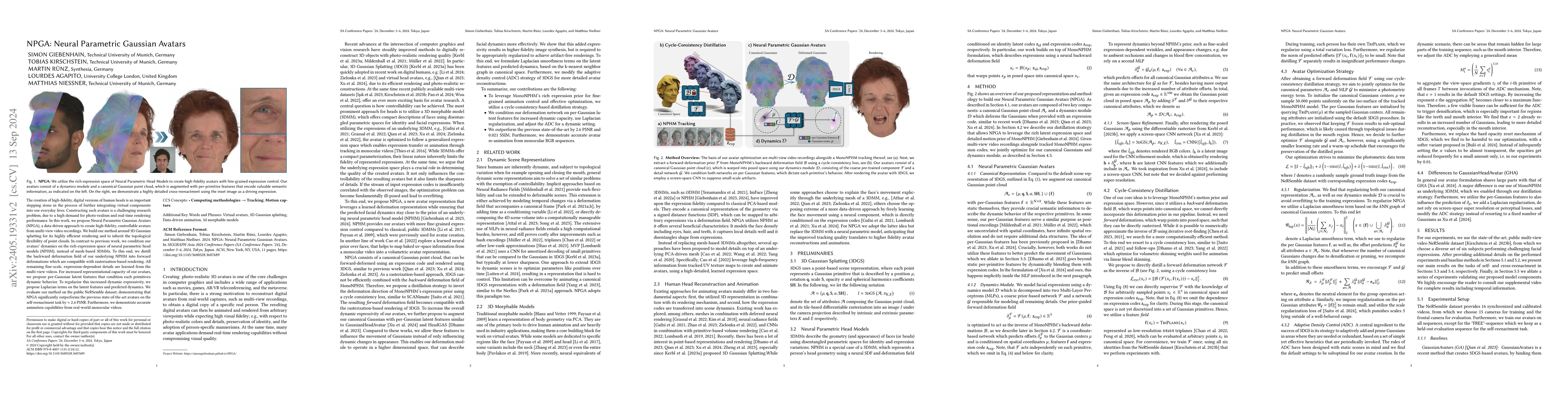 Thumbnail for NPGA: Neural Parametric Gaussian Avatars