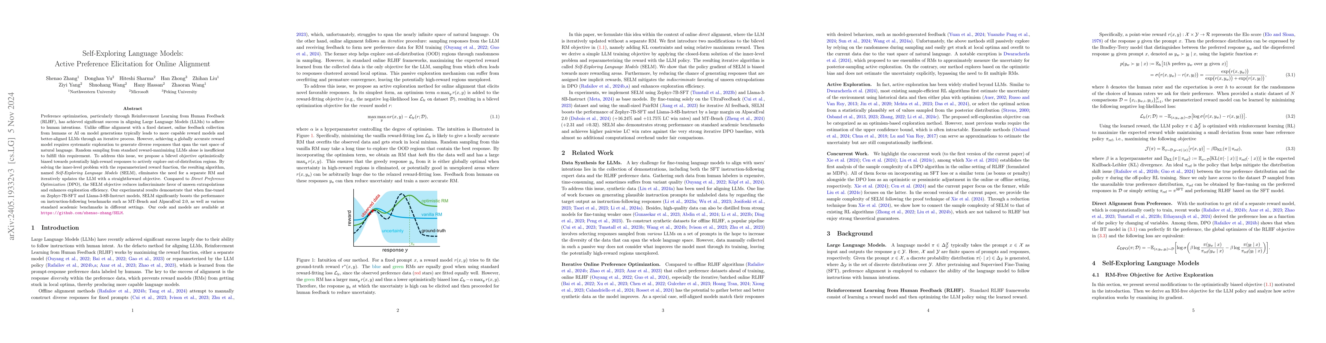 Thumbnail for Self-Exploring Language Models: Active Preference Elicitation for Online
  Alignment
