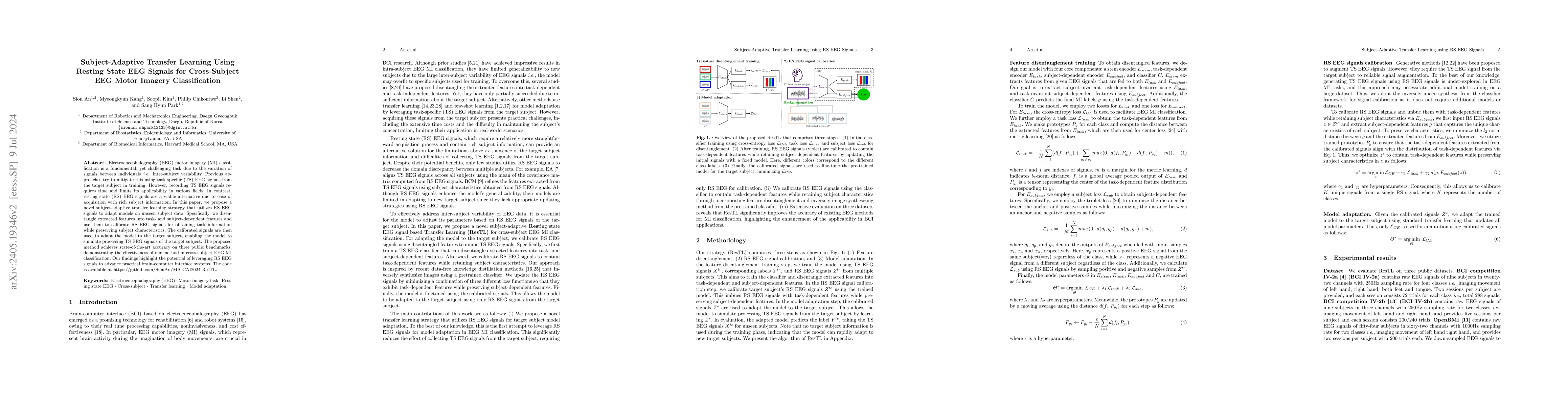 Thumbnail for Subject-Adaptive Transfer Learning Using Resting State EEG Signals for
  Cross-Subject EEG Motor Imagery Classification