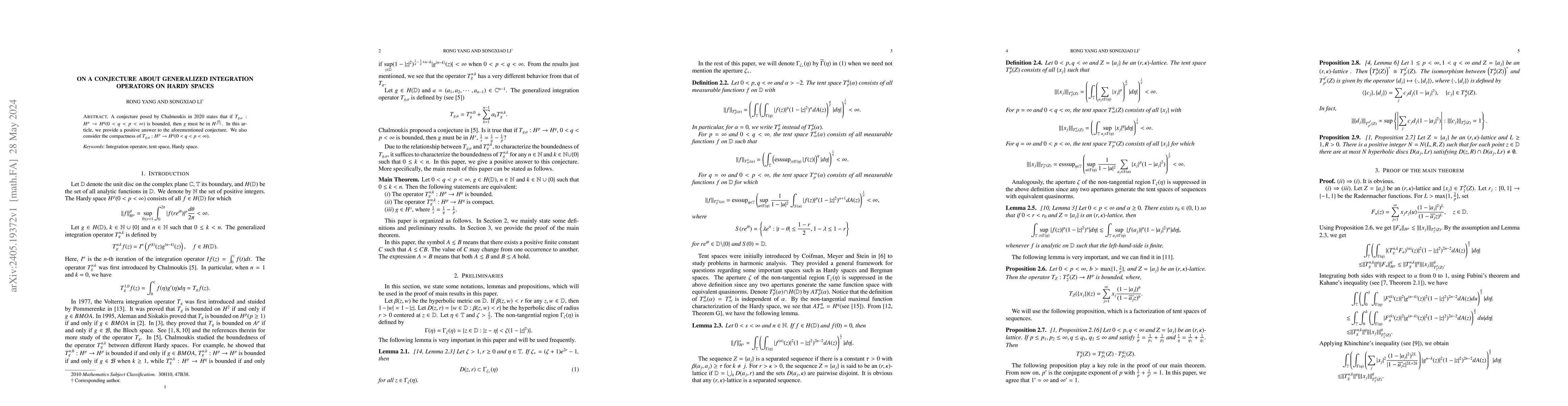 Thumbnail for On a conjecture about generalized integration operators on Hardy spaces