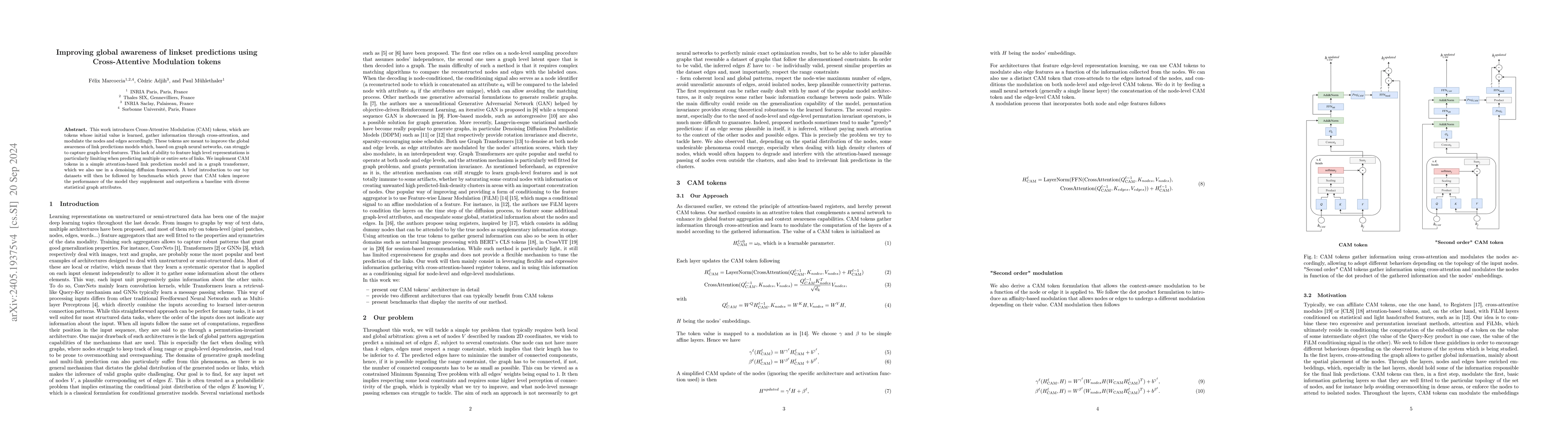 Thumbnail for Improving global awareness of linkset predictions using Cross-Attentive
  Modulation tokens