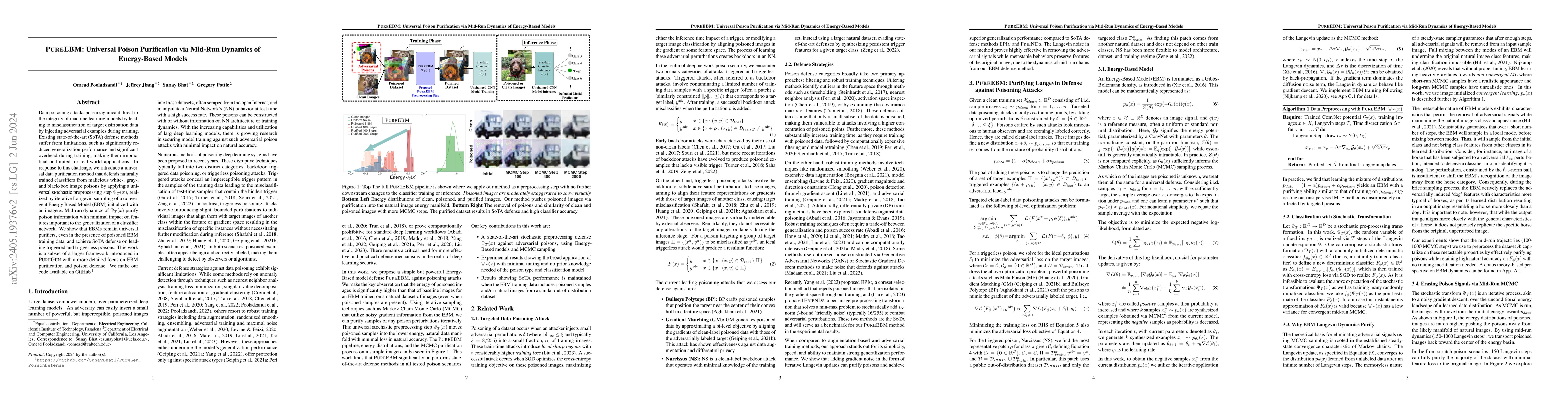 Thumbnail for PureEBM: Universal Poison Purification via Mid-Run Dynamics of
  Energy-Based Models