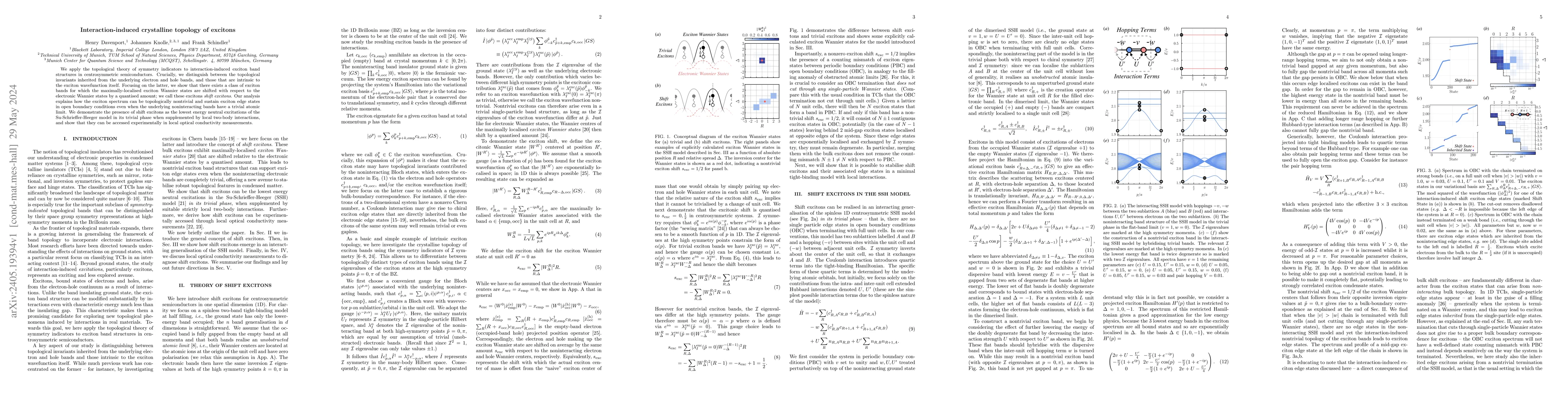 Thumbnail for Interaction-induced crystalline topology of excitons