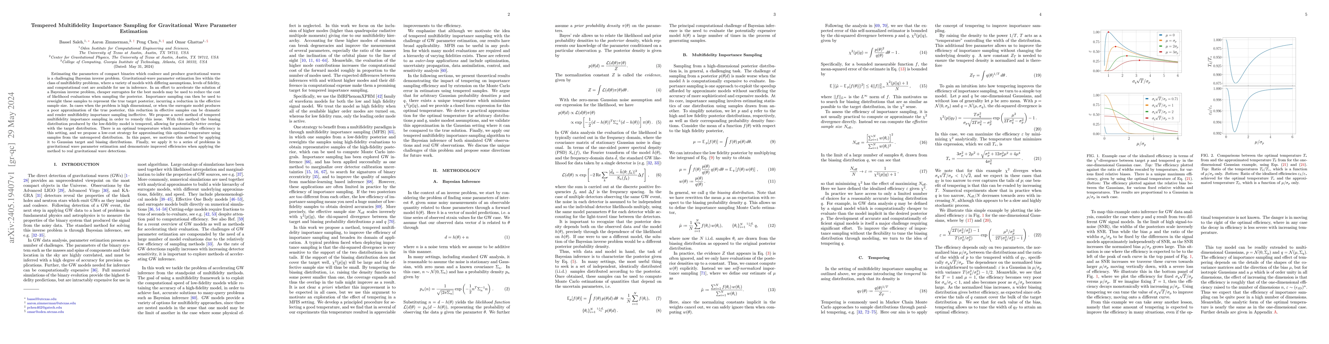 Thumbnail for Tempered Multifidelity Importance Sampling for Gravitational Wave
  Parameter Estimation