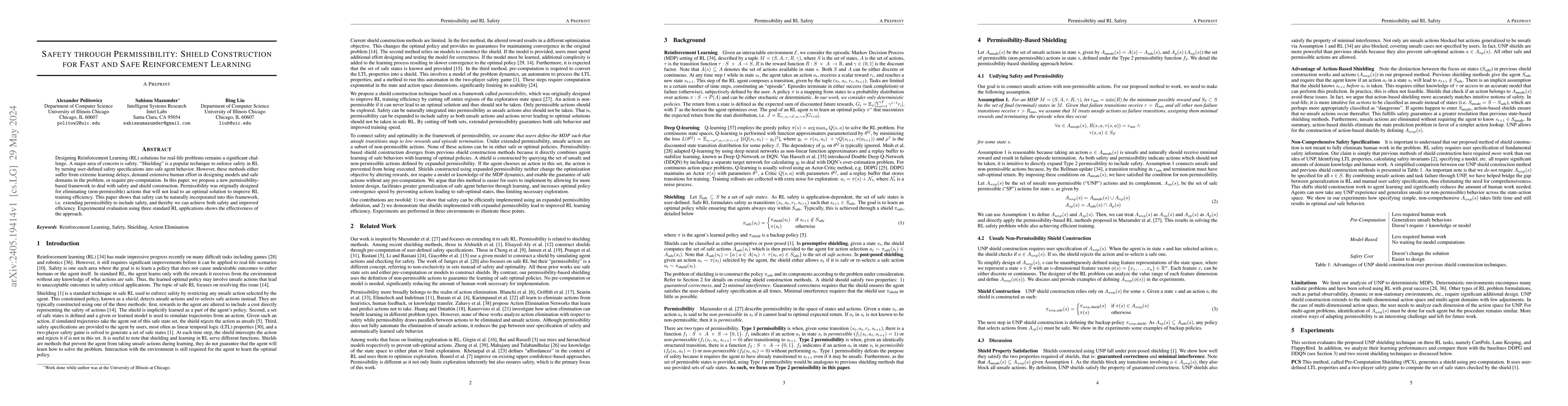 Thumbnail for Safety through Permissibility: Shield Construction for Fast and Safe
  Reinforcement Learning