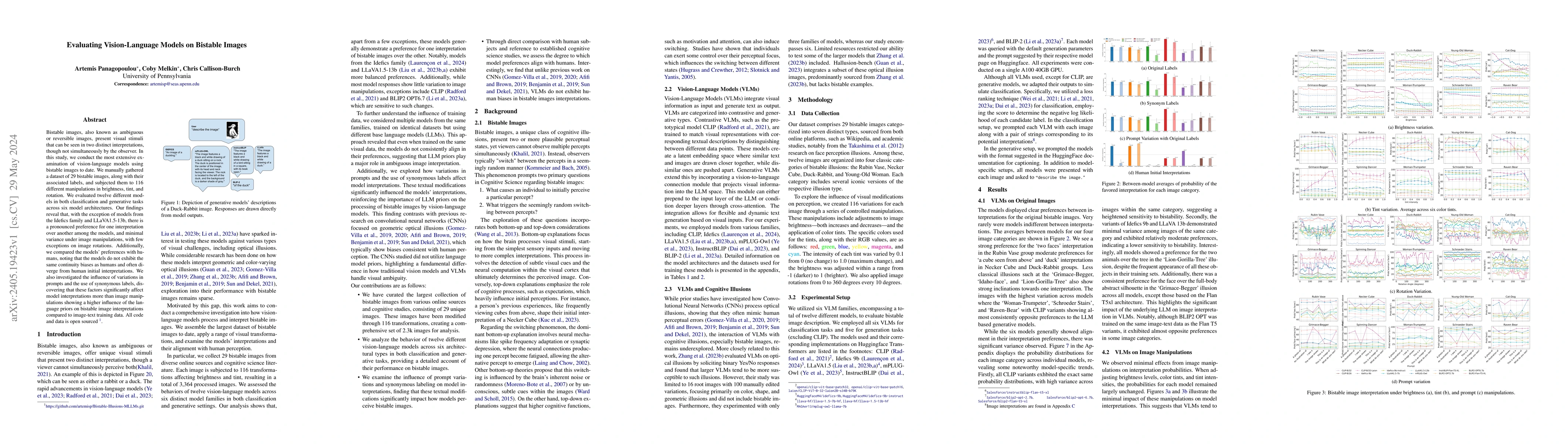 Thumbnail for Evaluating Vision-Language Models on Bistable Images