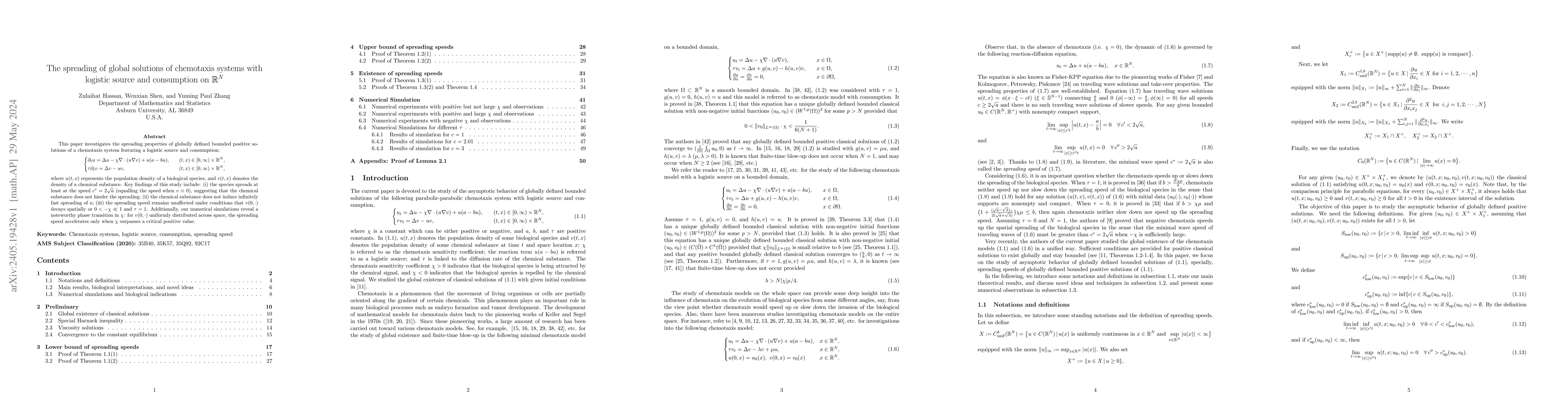 Thumbnail for The spreading of global solutions of chemotaxis systems with logistic
  source and consumption on $\mathbb{R}^{N}$
