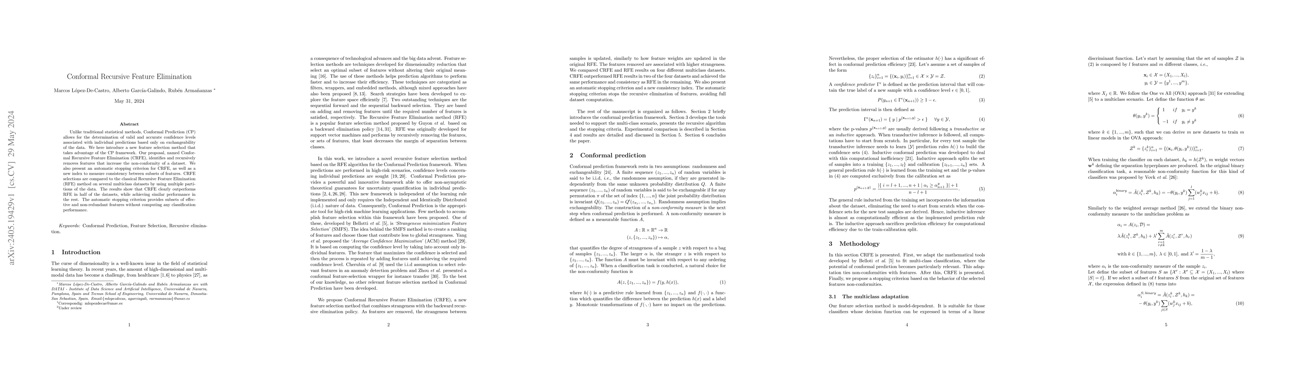 Thumbnail for Conformal Recursive Feature Elimination