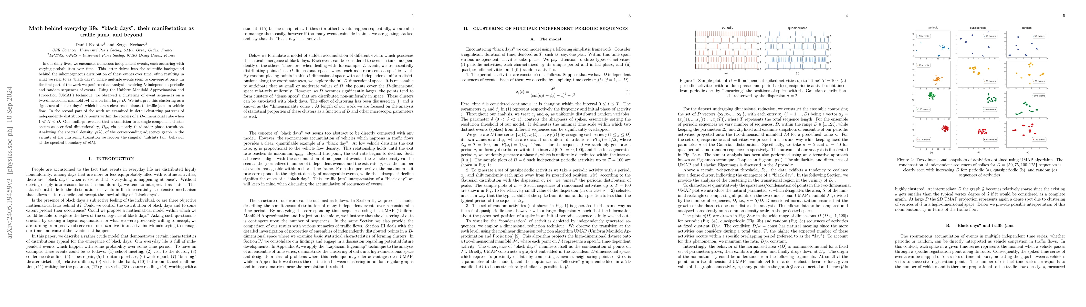 Thumbnail for Math behind everyday life: on emergence of "black days" and beyond