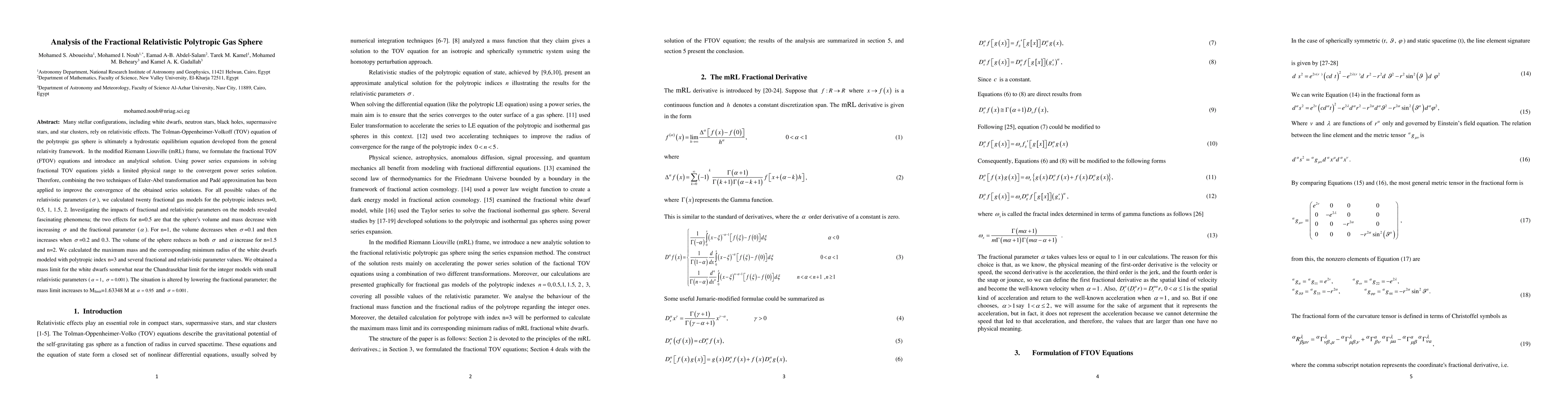Thumbnail for Analysis of the Fractional Relativistic Polytropic Gas Sphere