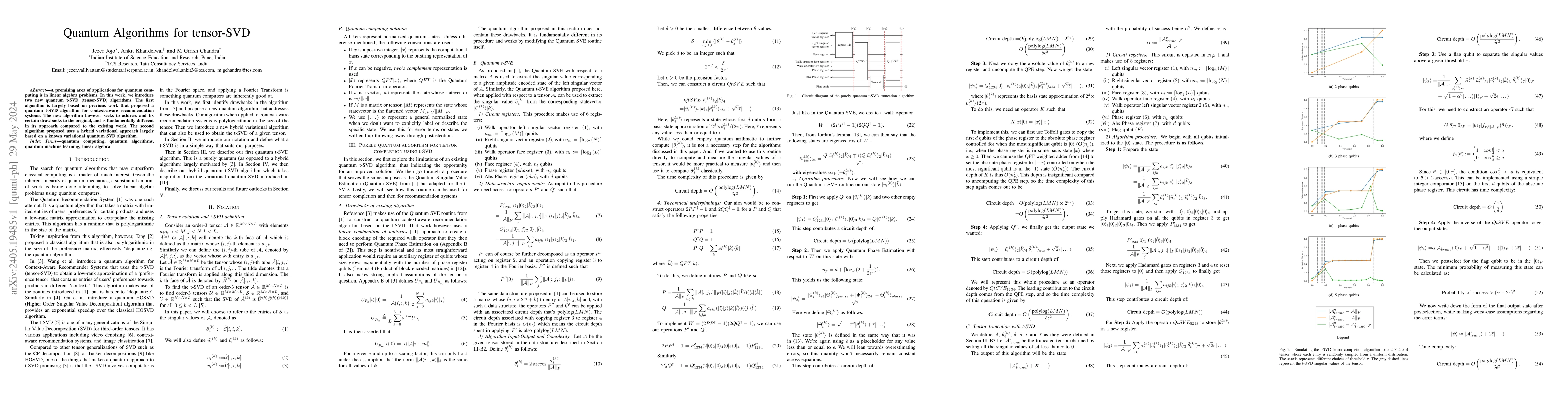 Thumbnail for Quantum Algorithms for tensor-SVD