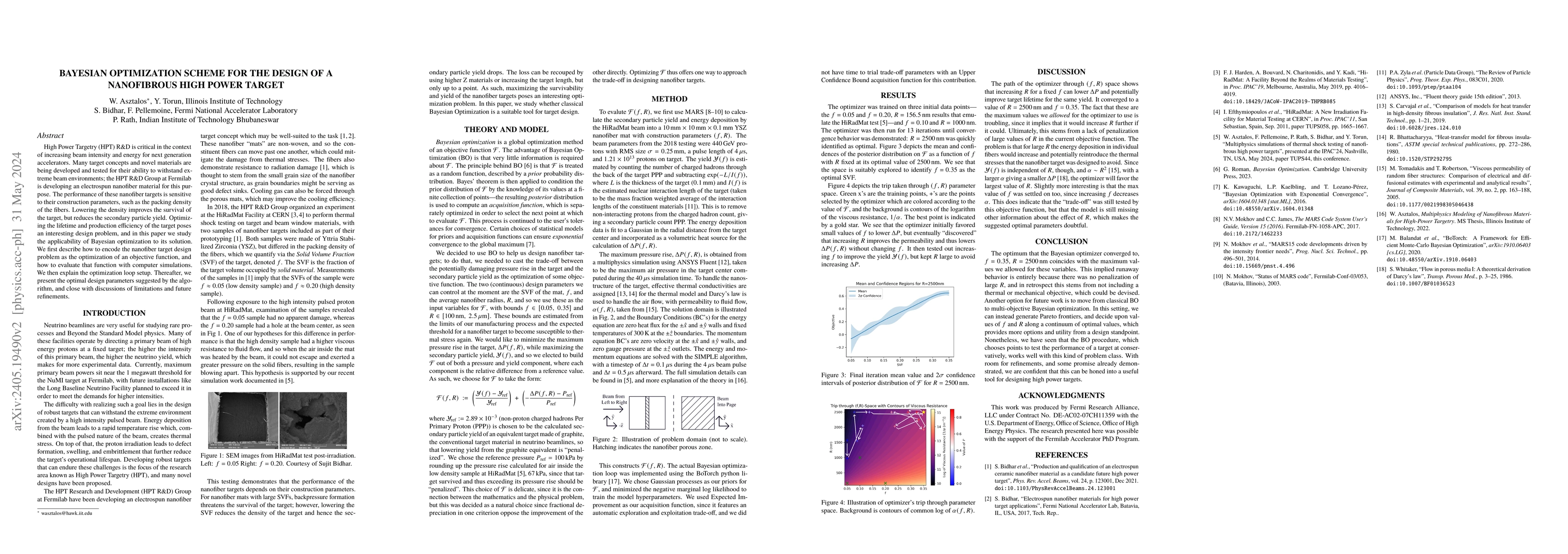 Thumbnail for Bayesian optimization scheme for the design of a nanofibrous high power
  target