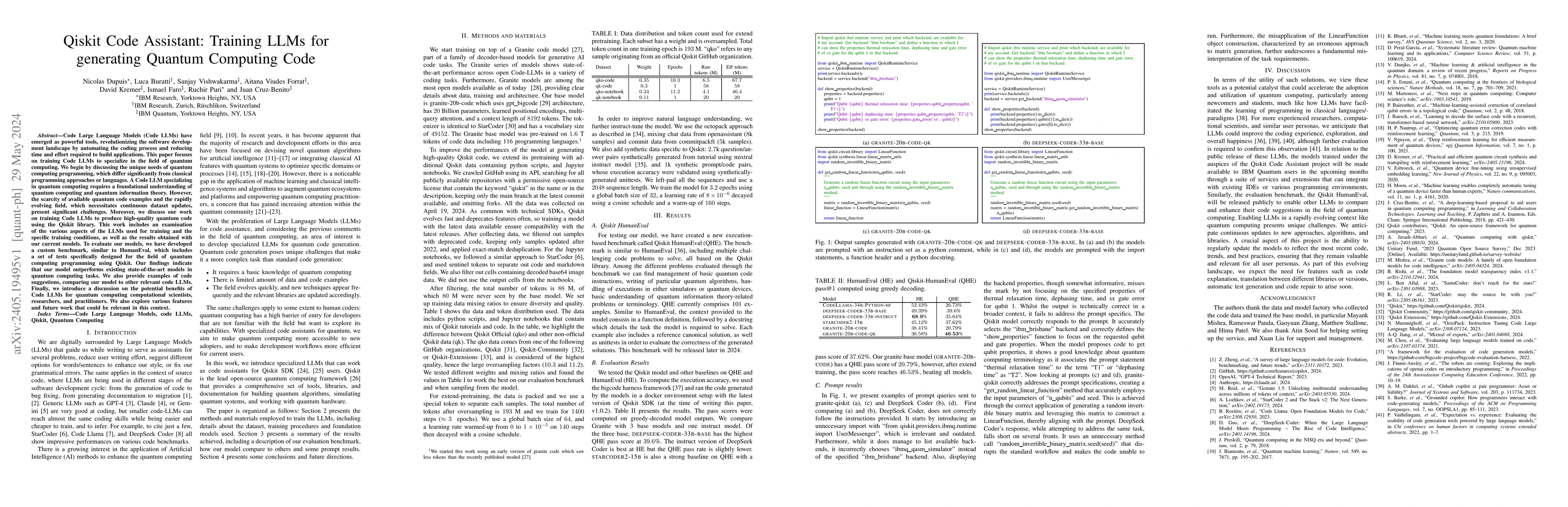 Thumbnail for Qiskit Code Assistant: Training LLMs for generating Quantum Computing
  Code