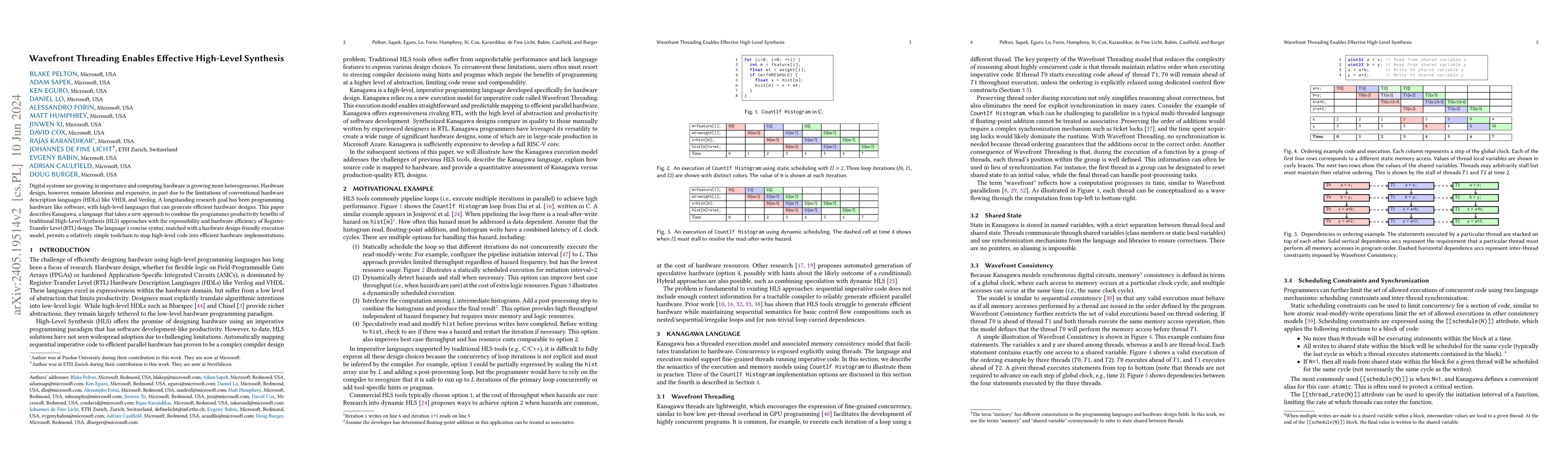 Thumbnail for Wavefront Threading Enables Effective High-Level Synthesis