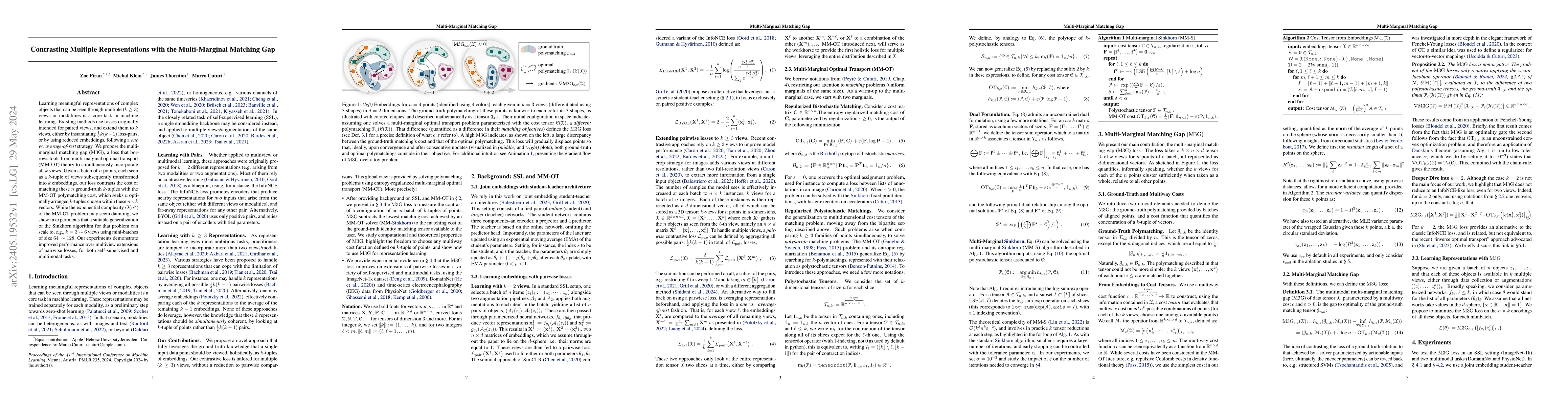 Thumbnail for Contrasting Multiple Representations with the Multi-Marginal Matching
  Gap