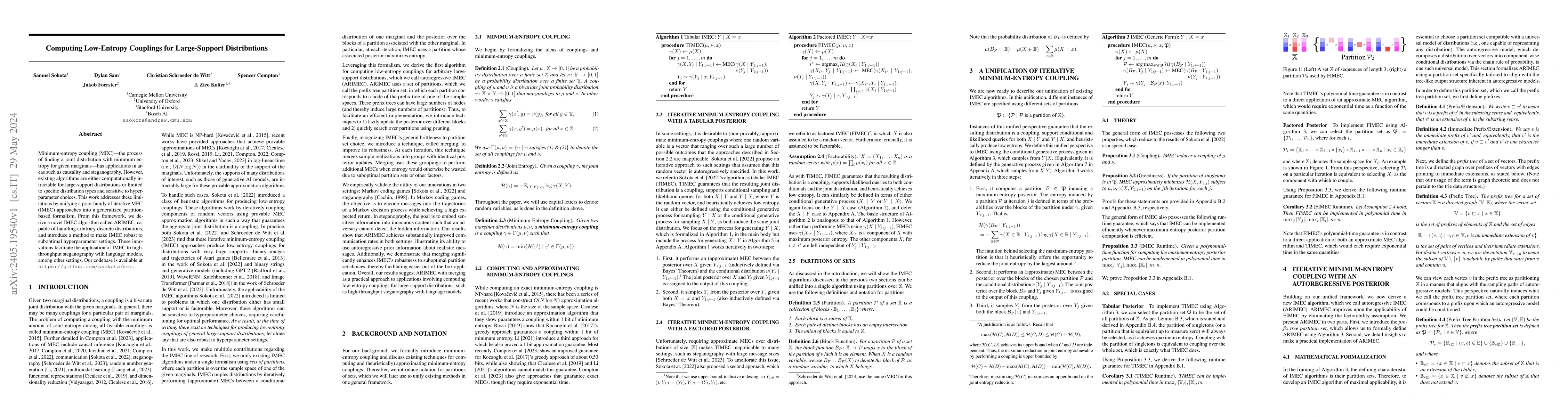 Thumbnail for Computing Low-Entropy Couplings for Large-Support Distributions