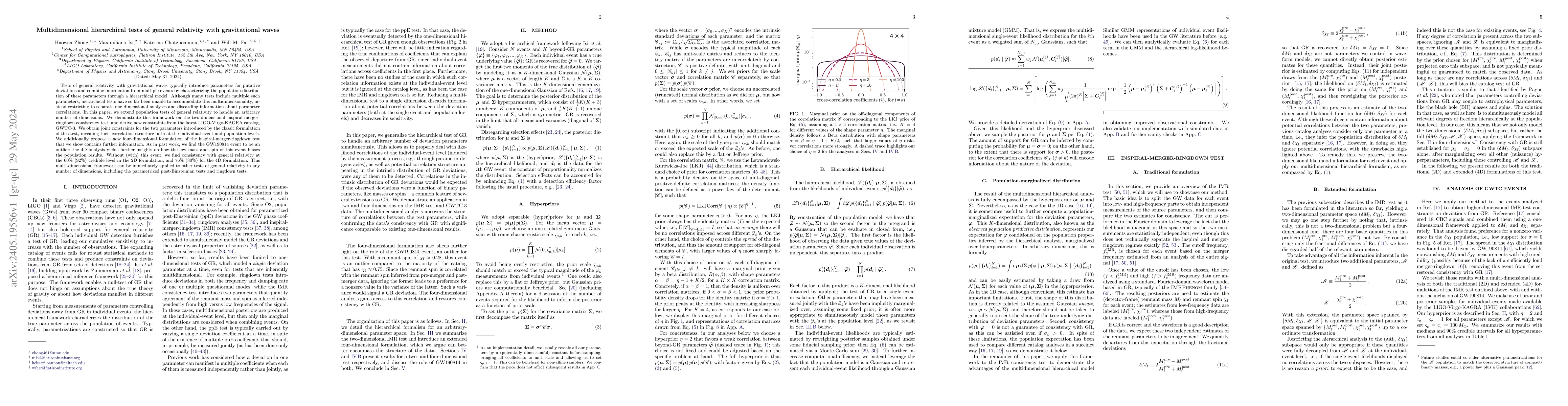 Thumbnail for Multidimensional hierarchical tests of general relativity with
  gravitational waves