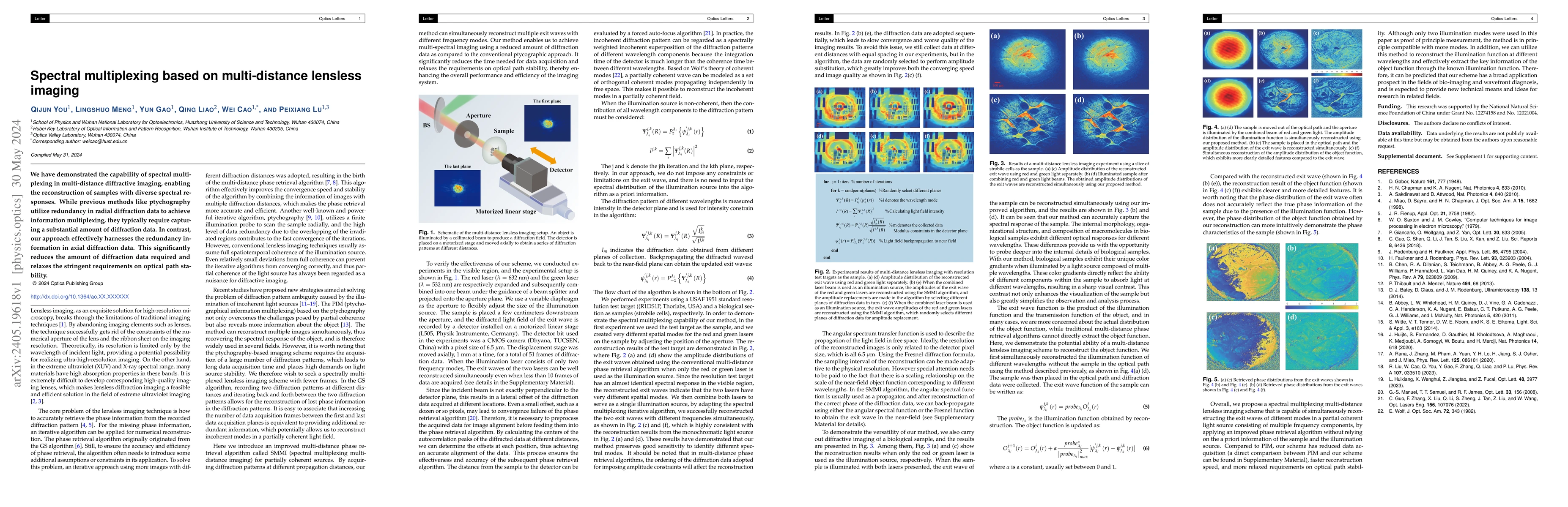 Thumbnail for Spectral multiplexing based on multi-distance lensless imaging