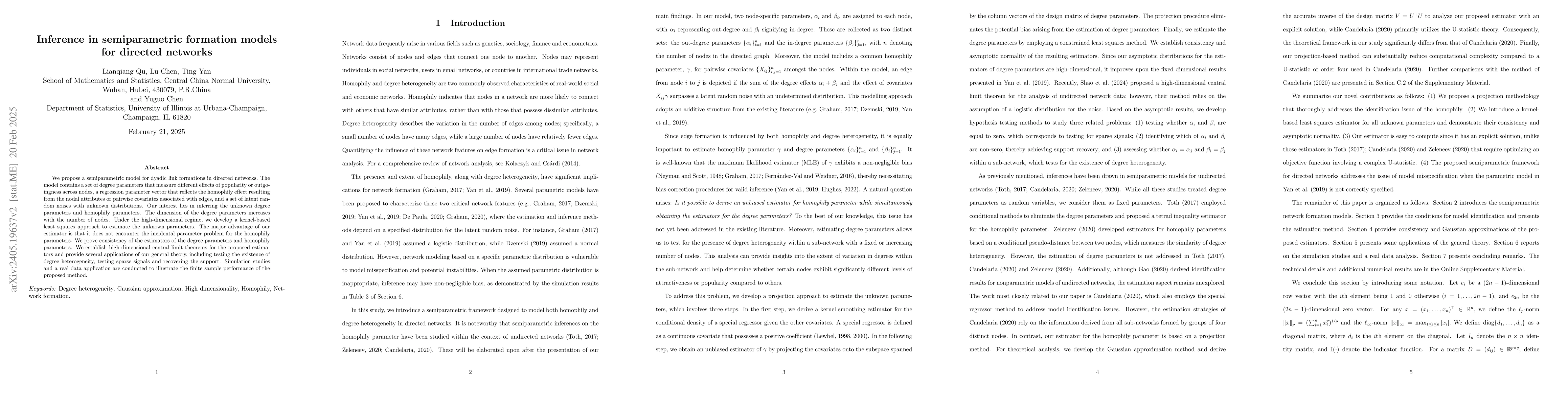 Thumbnail for Inference in semiparametric formation models for directed networks