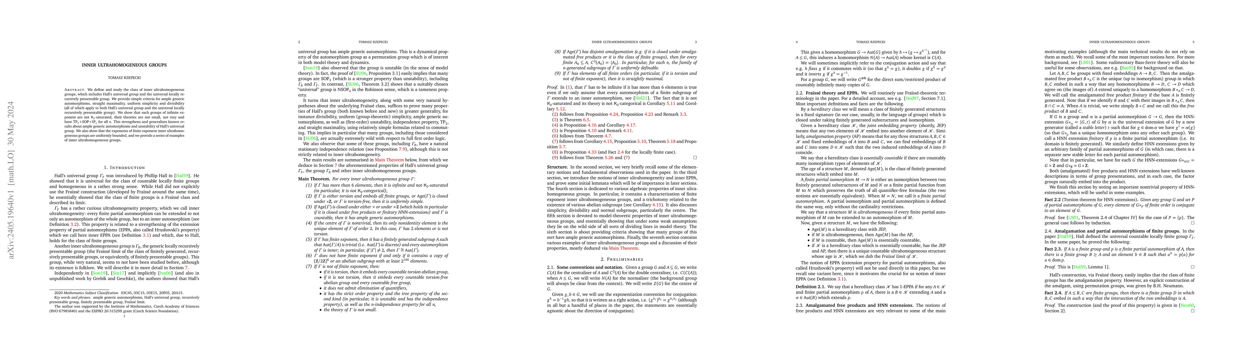 Thumbnail for Inner ultrahomogeneous groups