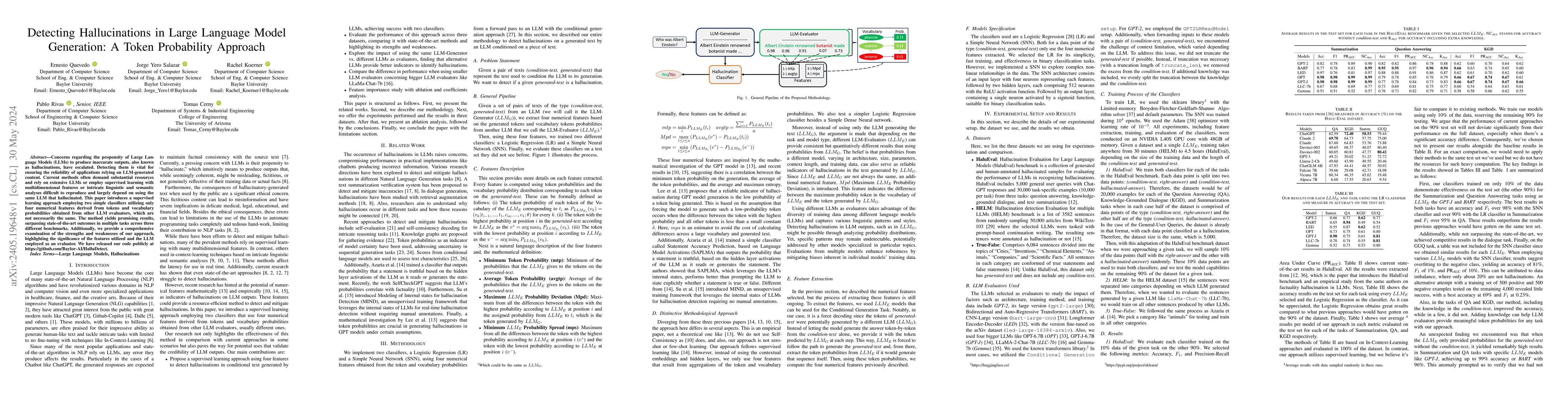 Thumbnail for Detecting Hallucinations in Large Language Model Generation: A Token
  Probability Approach