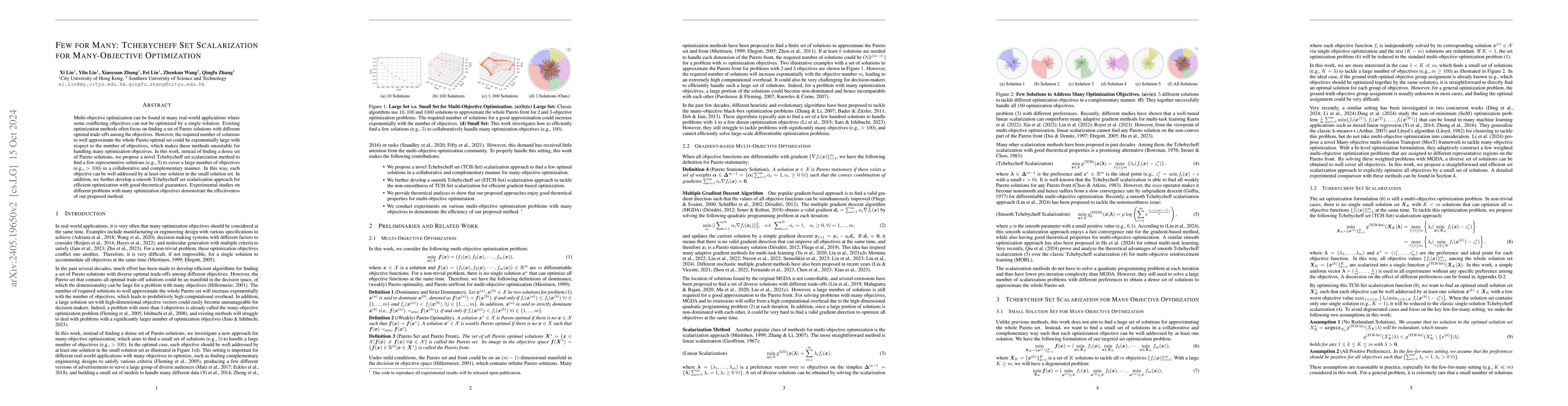 Thumbnail for Few for Many: Tchebycheff Set Scalarization for Many-Objective
  Optimization